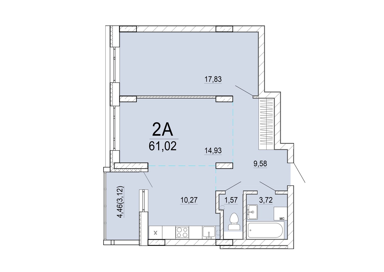 Айрон 2 - комнатная квартира