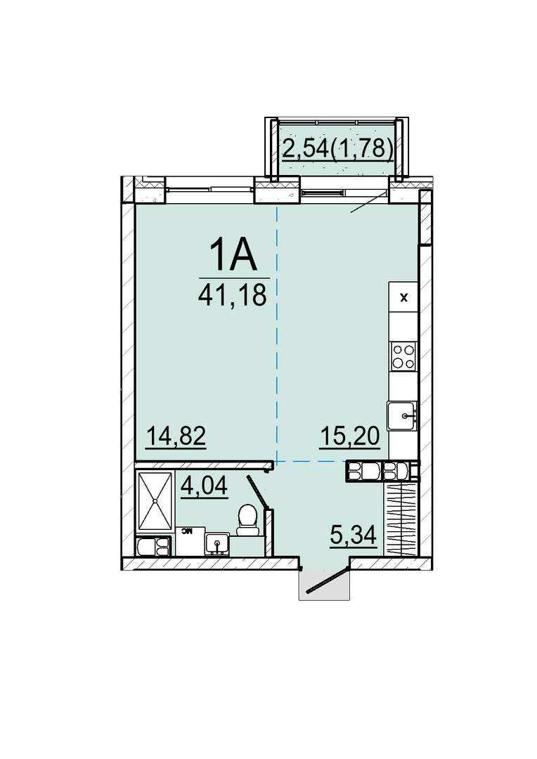 Айрон 1 - комнатная квартира