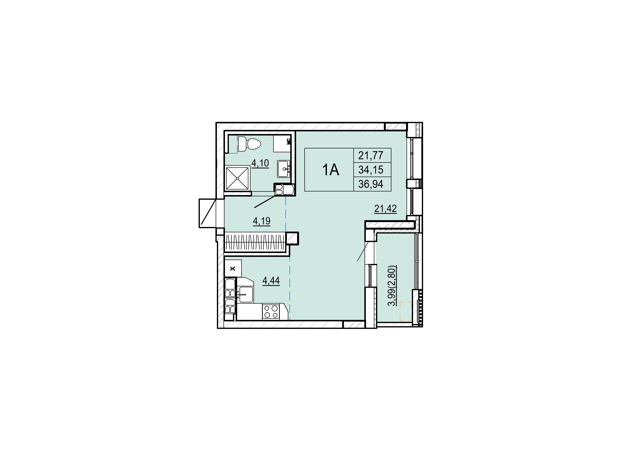 Айрон 1 - комнатная квартира