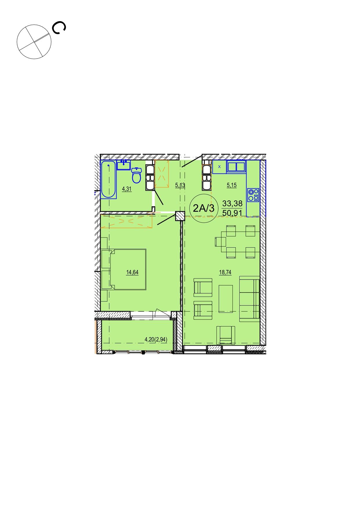 Айрон 2 - комнатная квартира