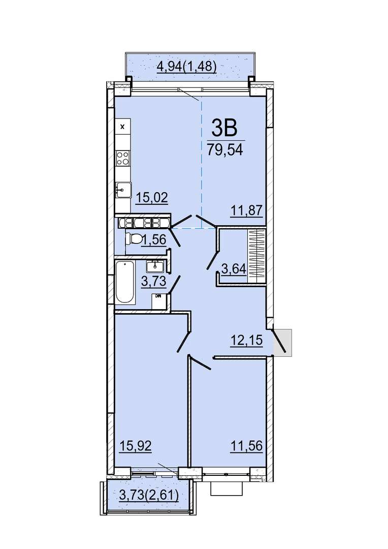 Айрон 3 - комнатная квартира