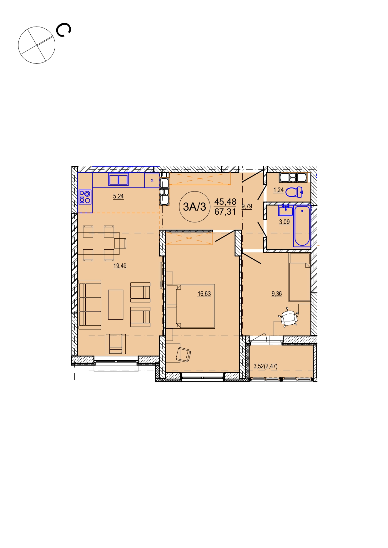 Айрон 3 - комнатная квартира