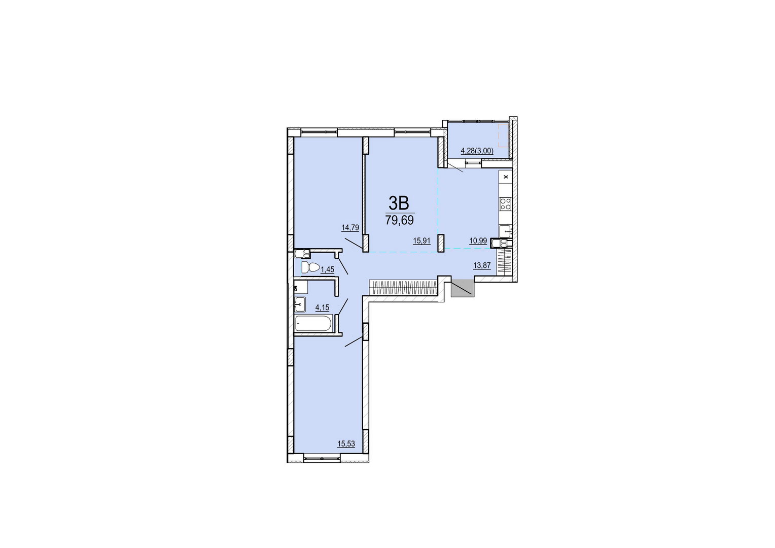 Айрон 3 - комнатная квартира