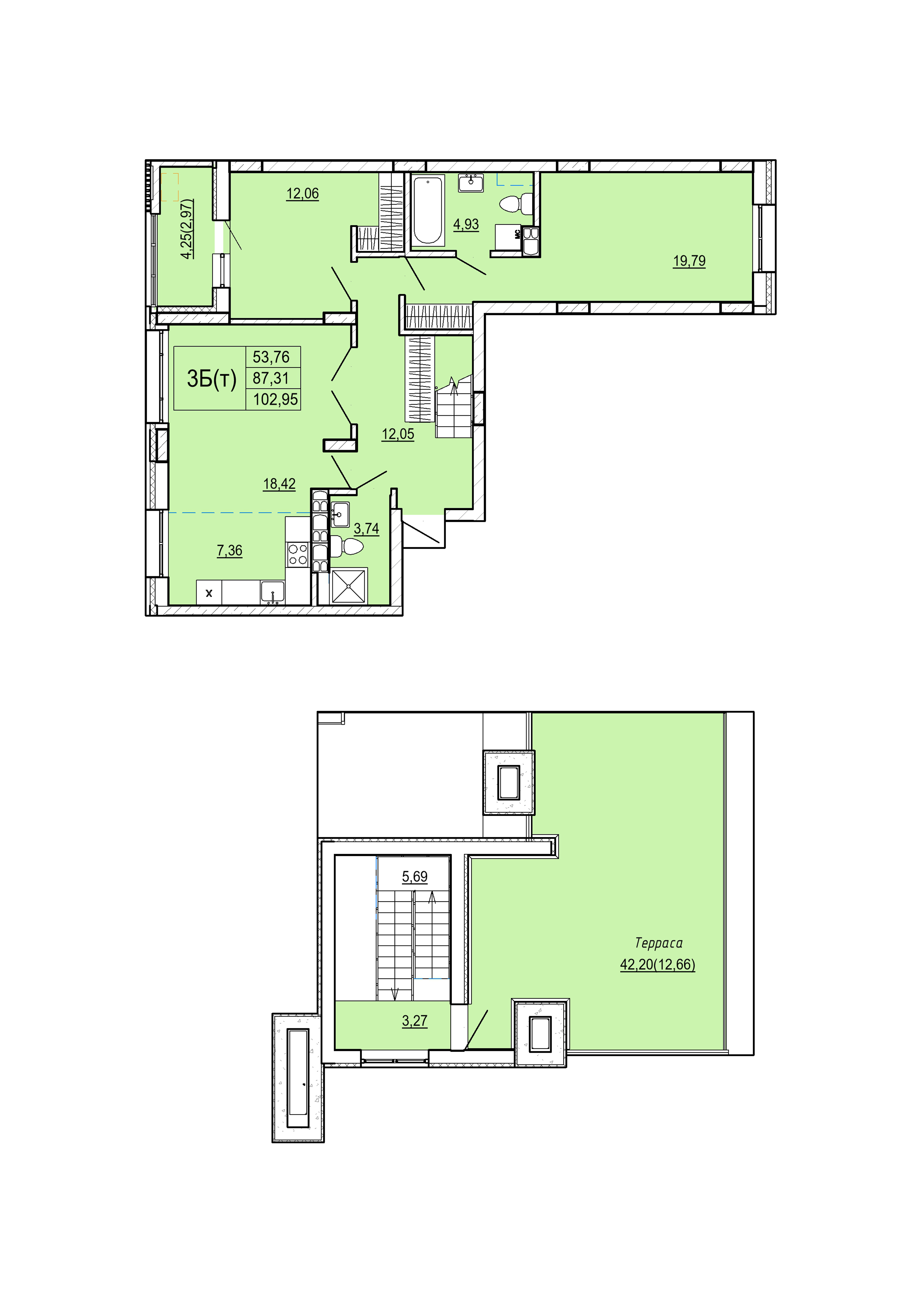 Айрон 3 - комнатная квартира