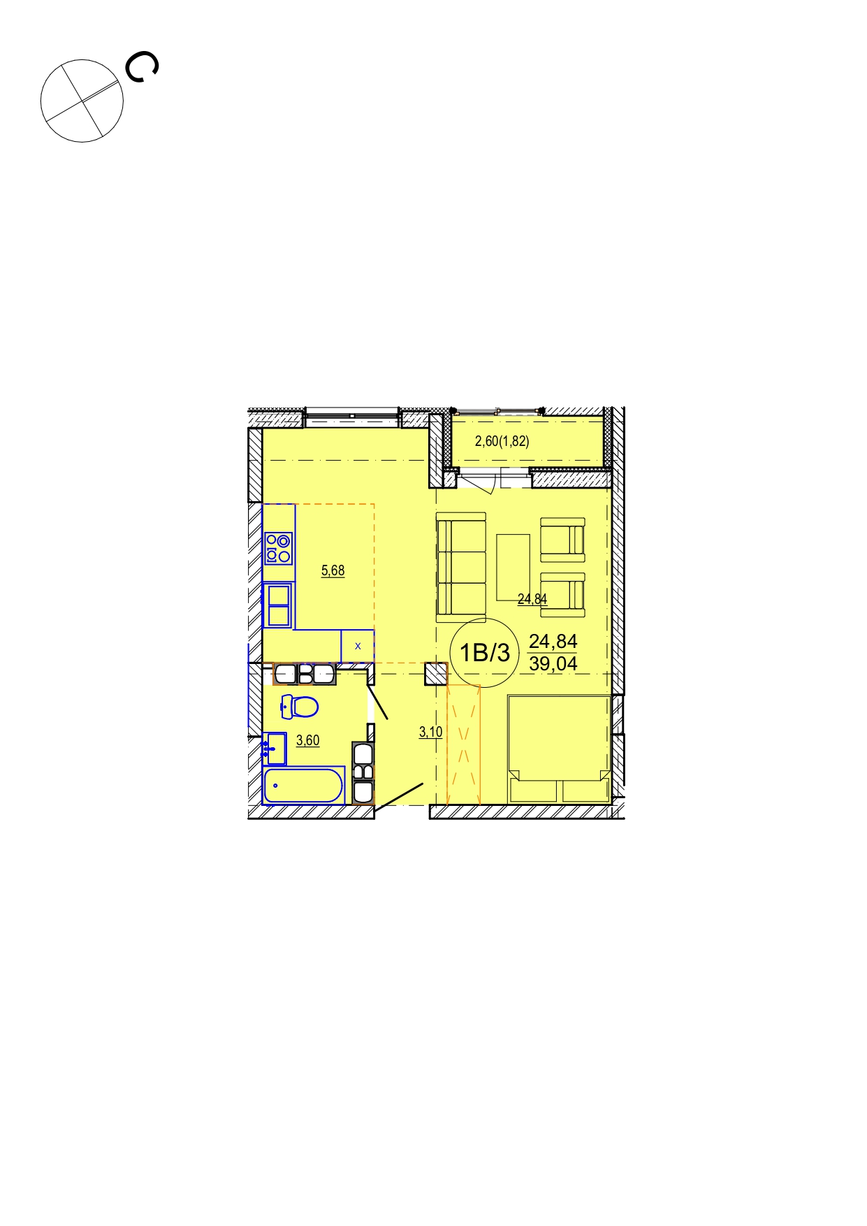 Айрон 1 - комнатная квартира