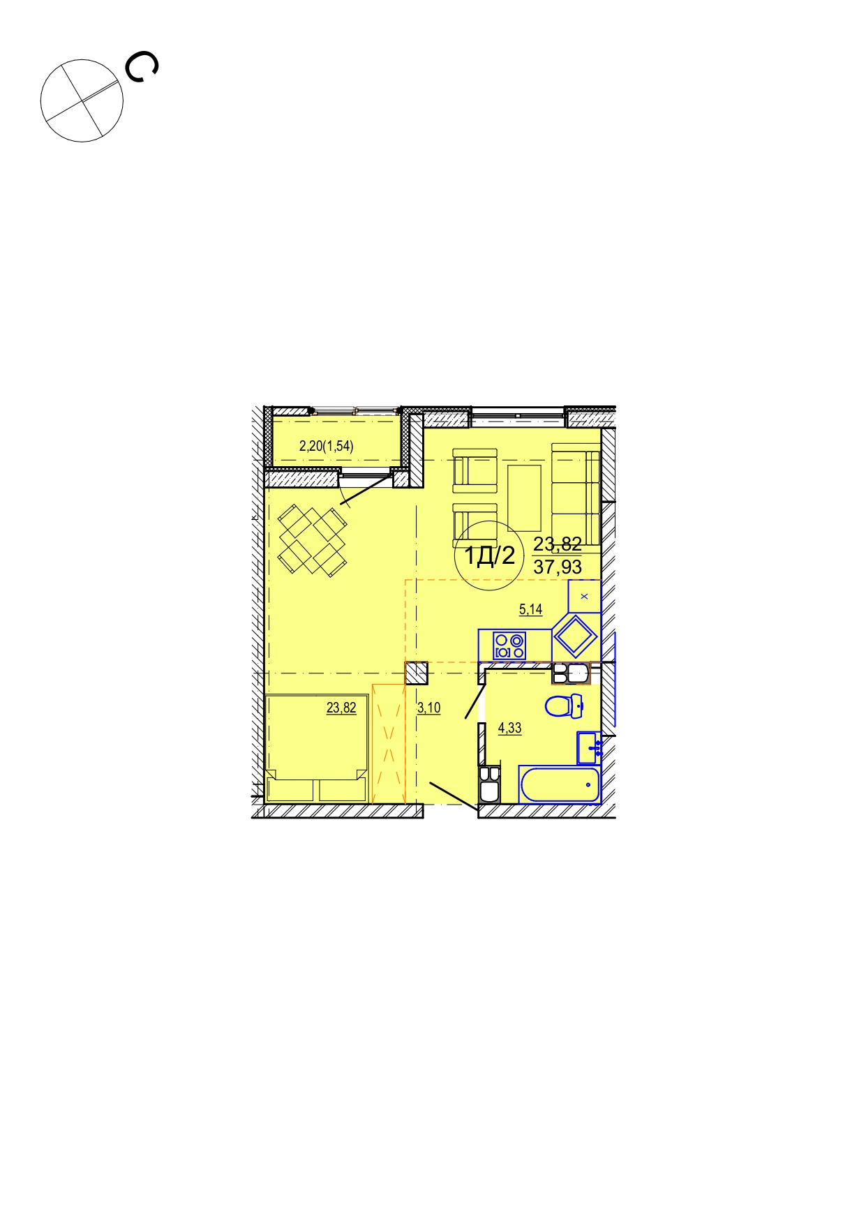 Айрон 1 - комнатная квартира