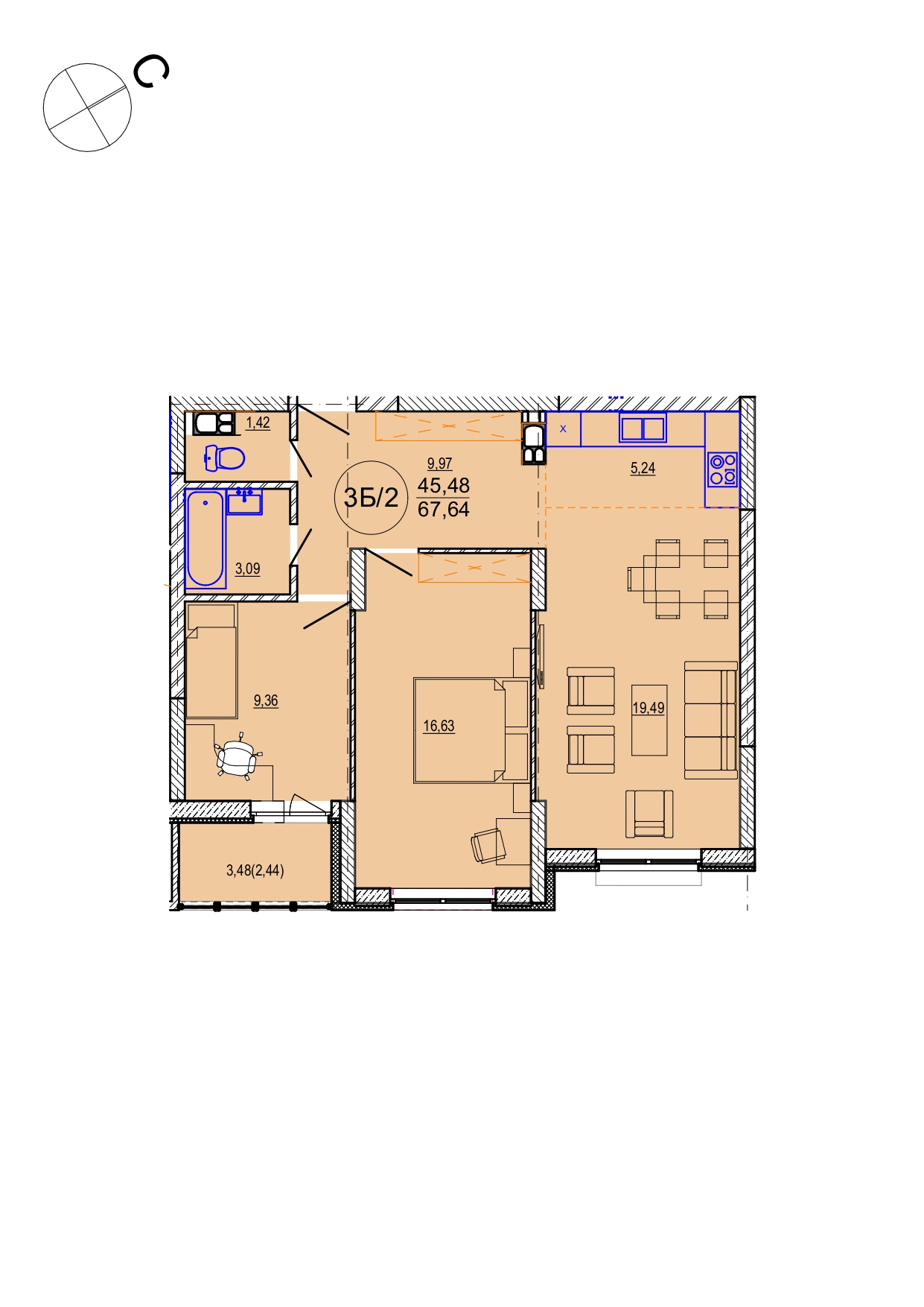 Айрон 3 - комнатная квартира
