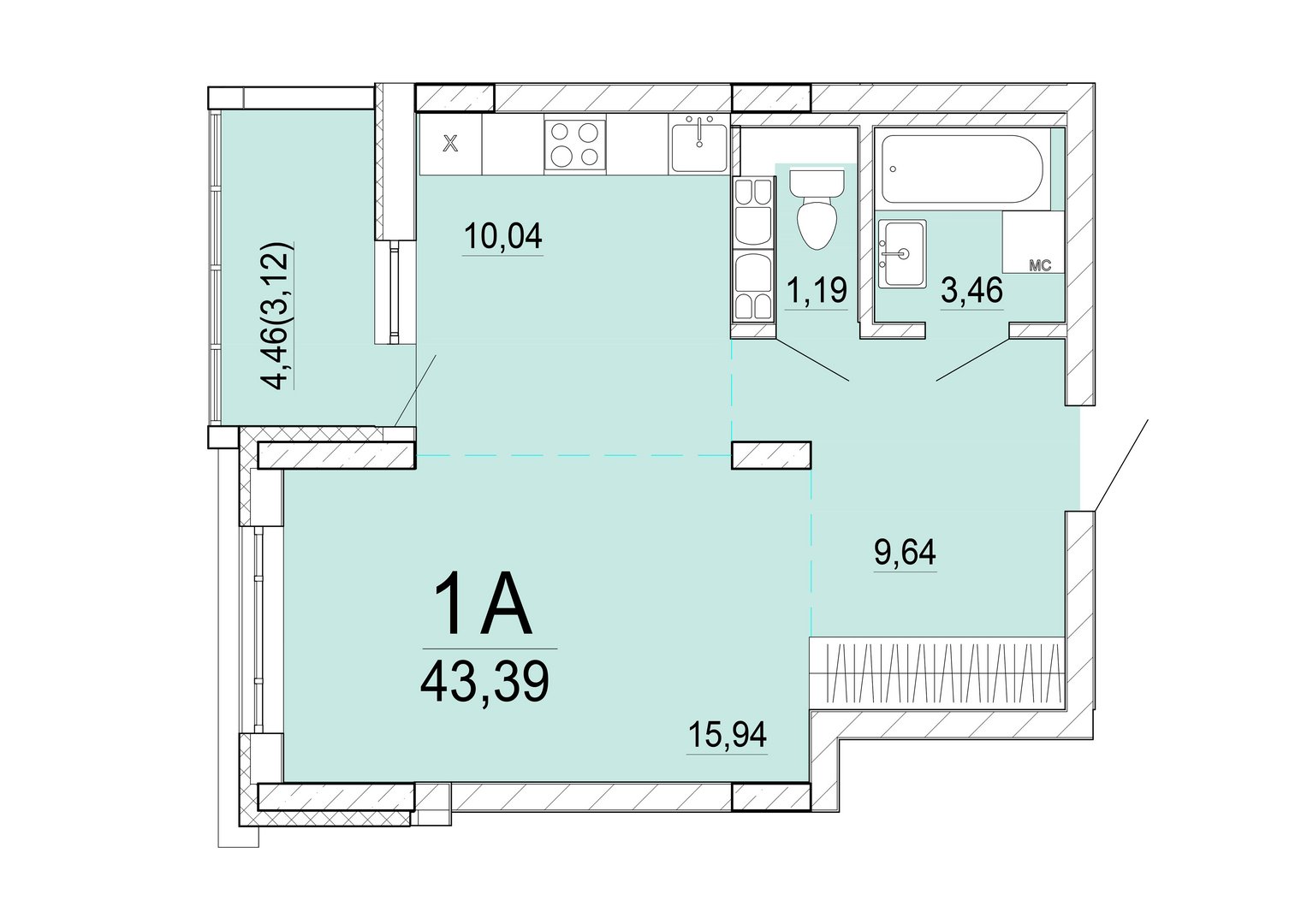 Айрон 1 - комнатная квартира