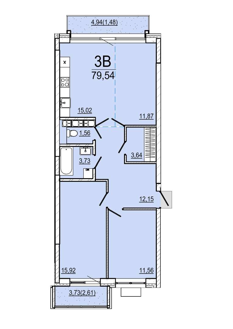 Айрон 3 - комнатная квартира
