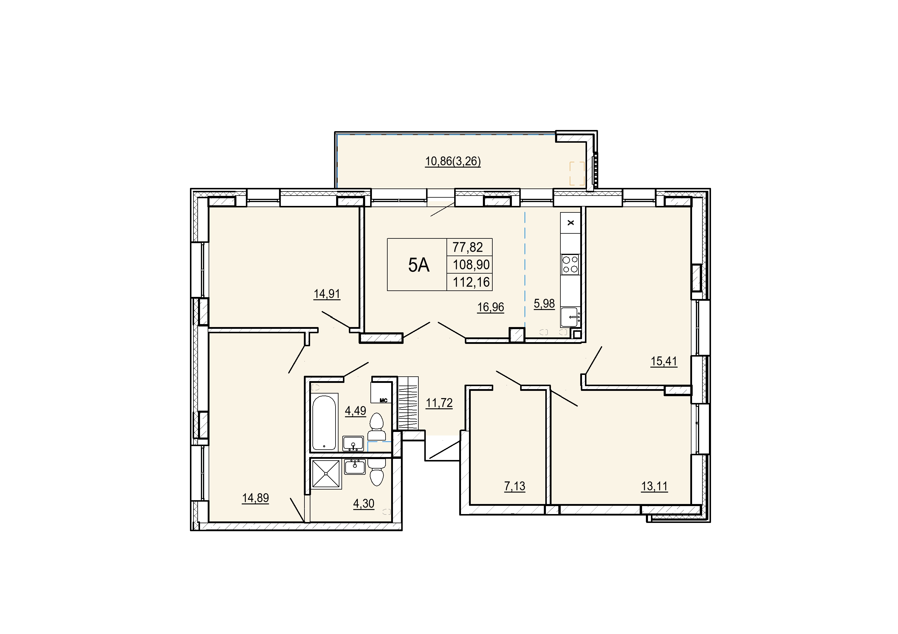 Айрон 5 - комнатная квартира