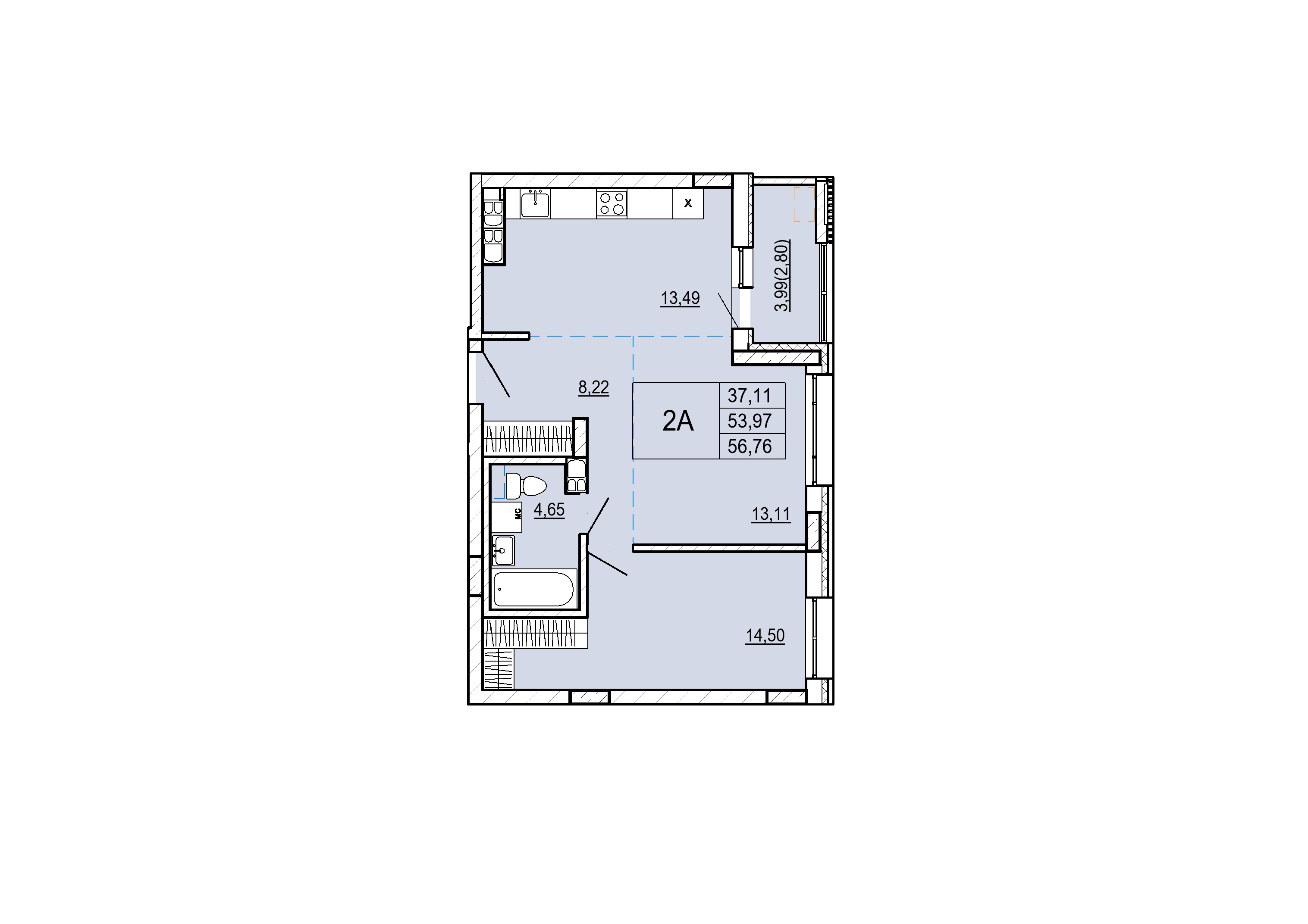 Айрон 2 - комнатная квартира