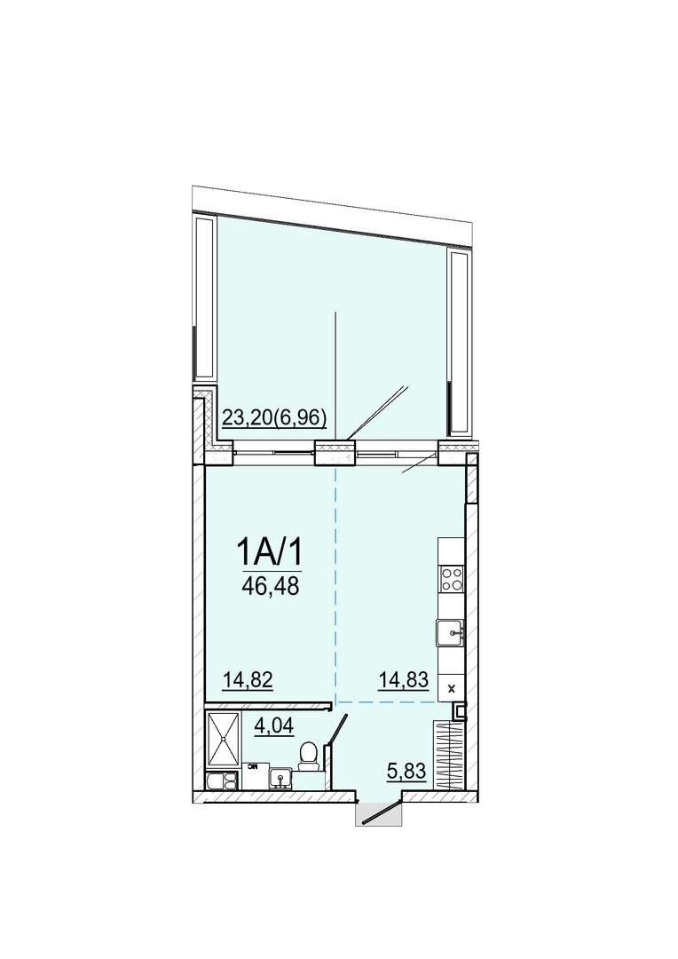 Айрон 1 - комнатная квартира