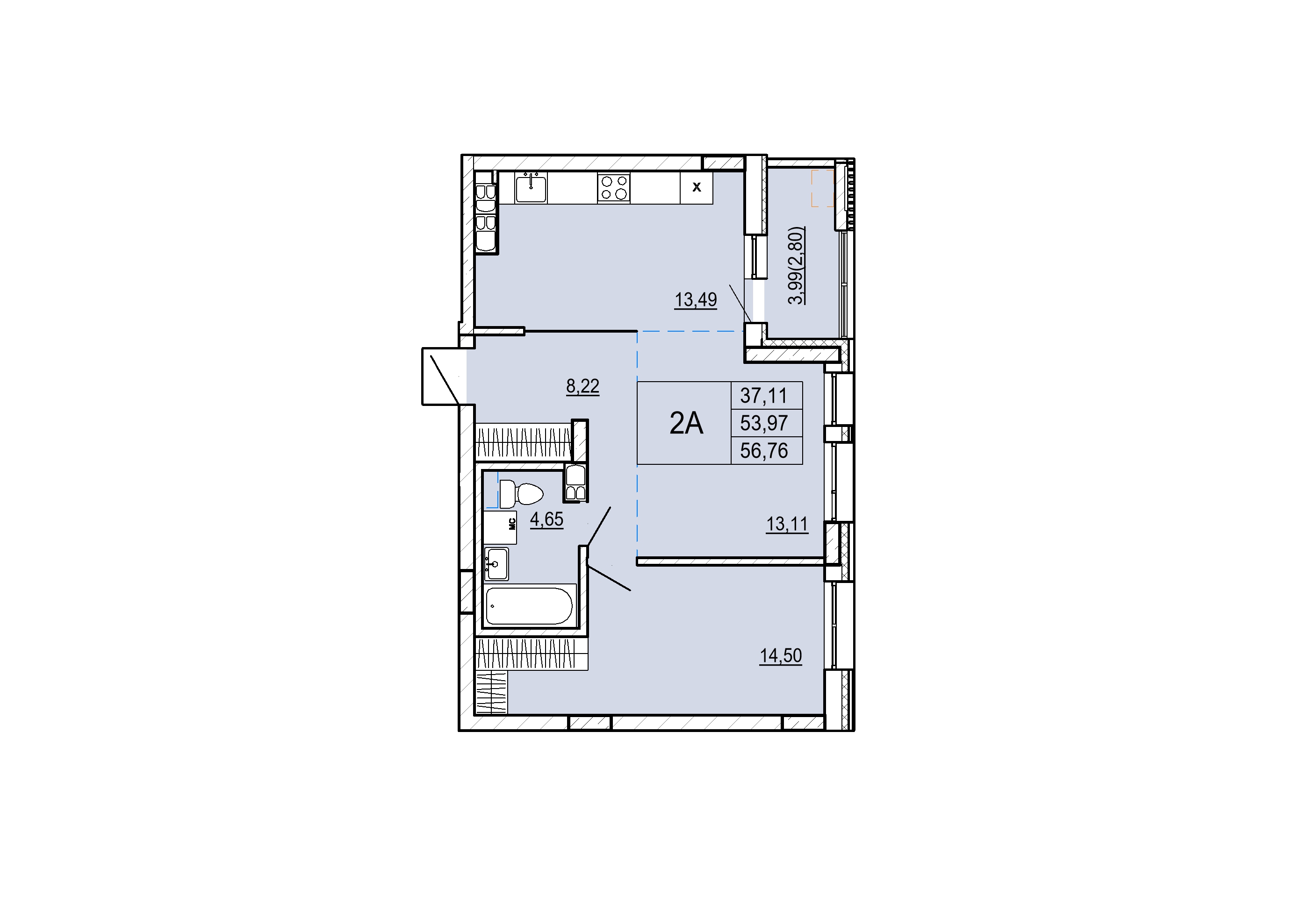 Айрон 2 - комнатная квартира