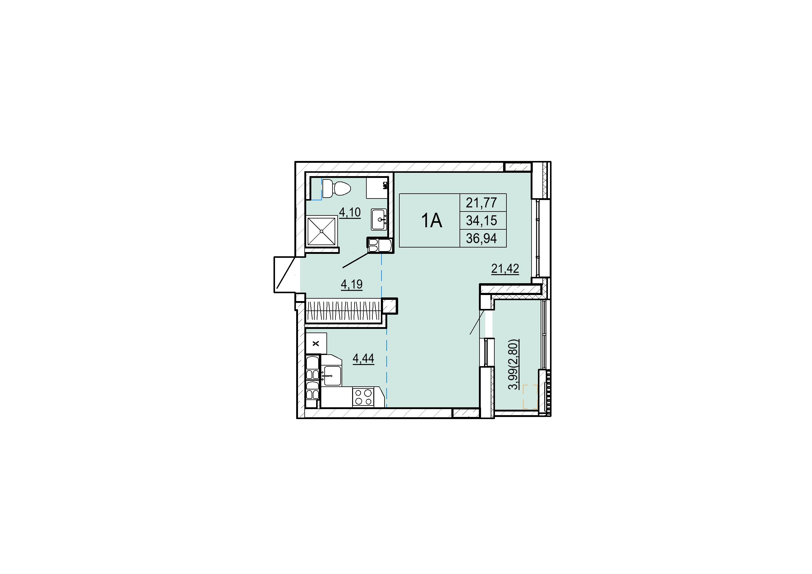 Айрон 1 - комнатная квартира