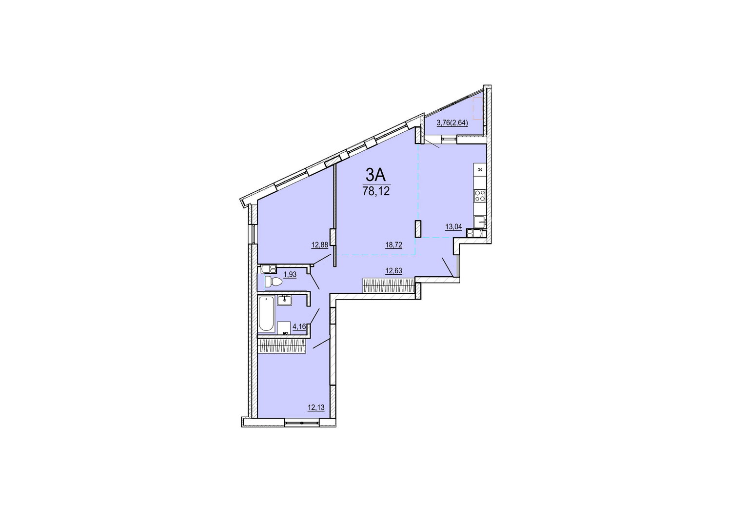 Айрон 3 - комнатная квартира