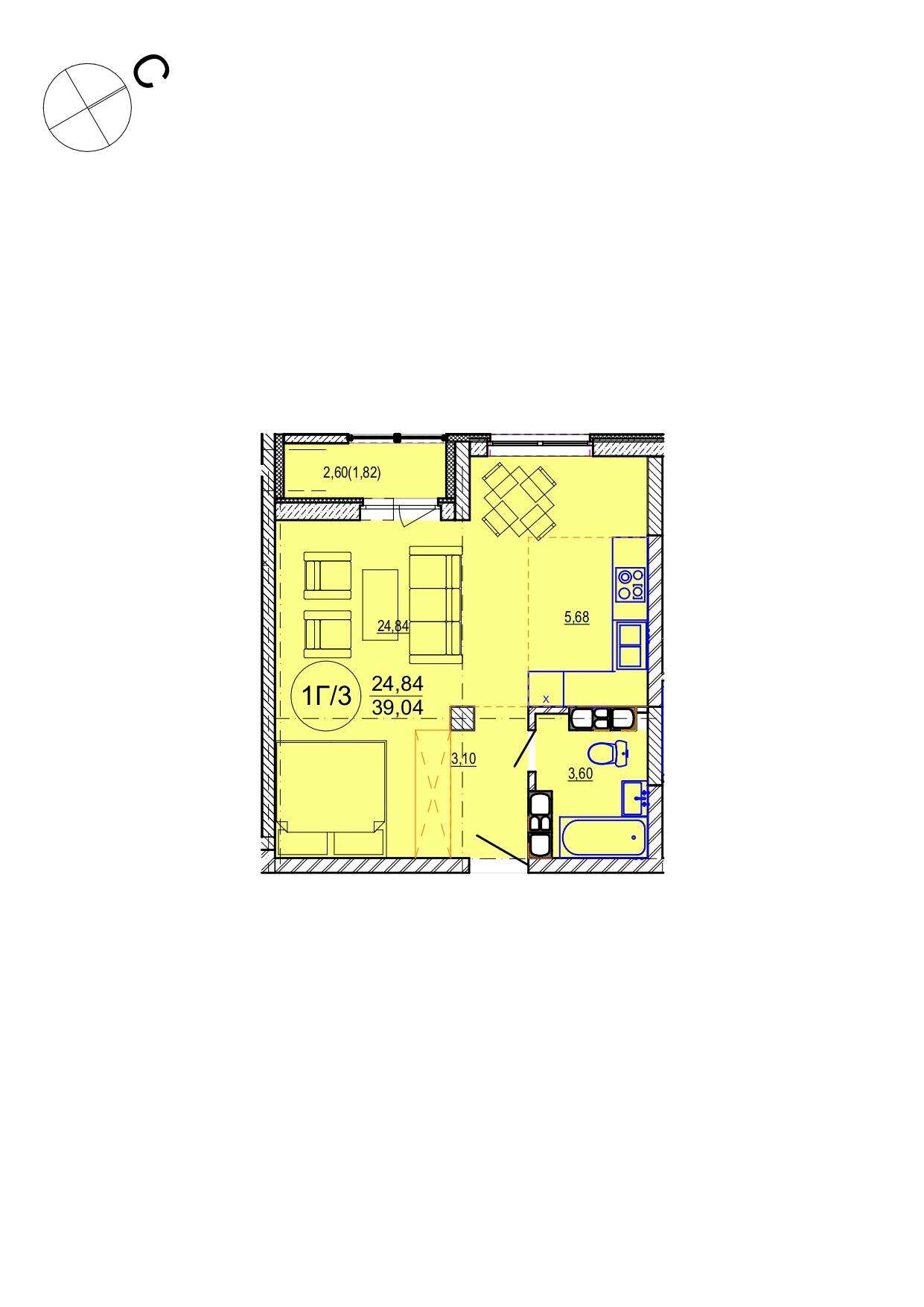 Айрон 1 - комнатная квартира