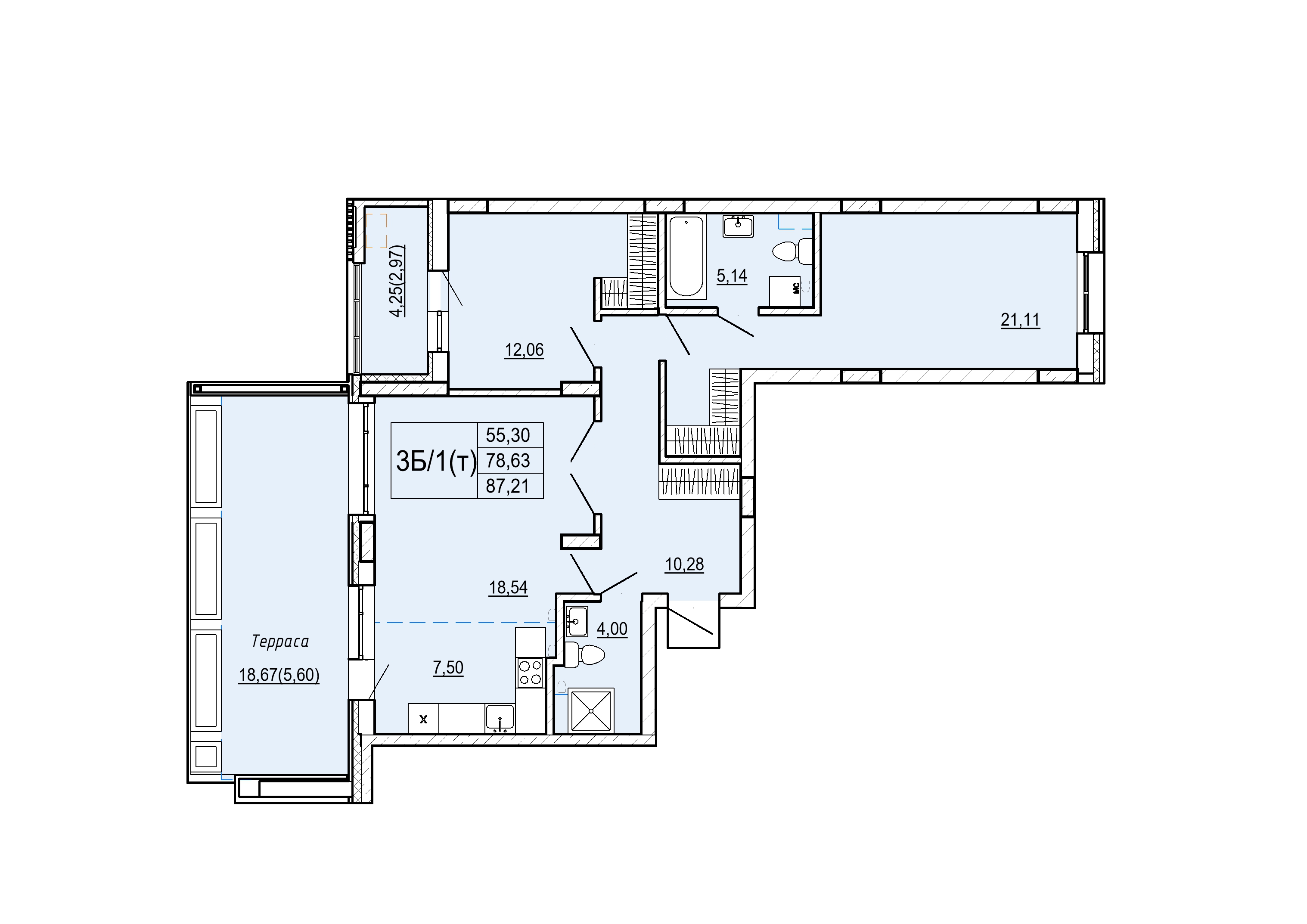 Айрон 3 - комнатная квартира