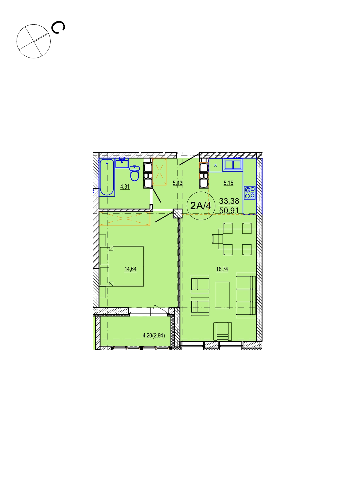 Айрон 2 - комнатная квартира