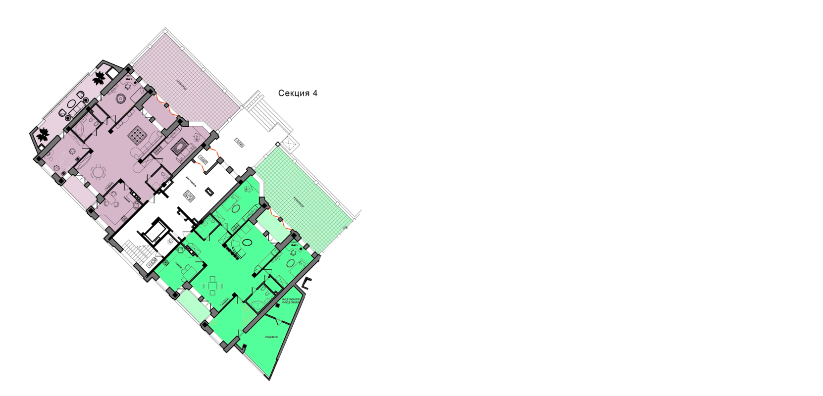 Квартиры площадью: 82.5 м² - 176 м²