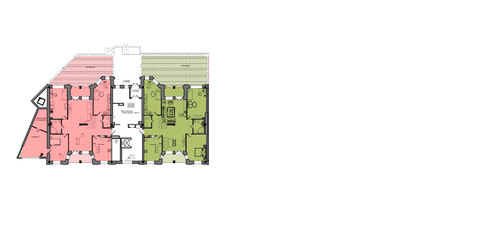 Квартиры площадью: 82.5 м² - 176 м²